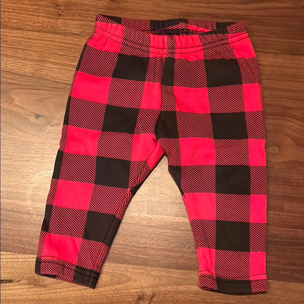 Carter's Red and Black Plaid Baby Leggings